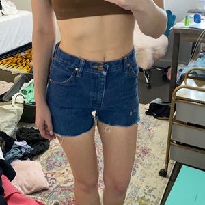 Wrangler High-waisted denim shorts
